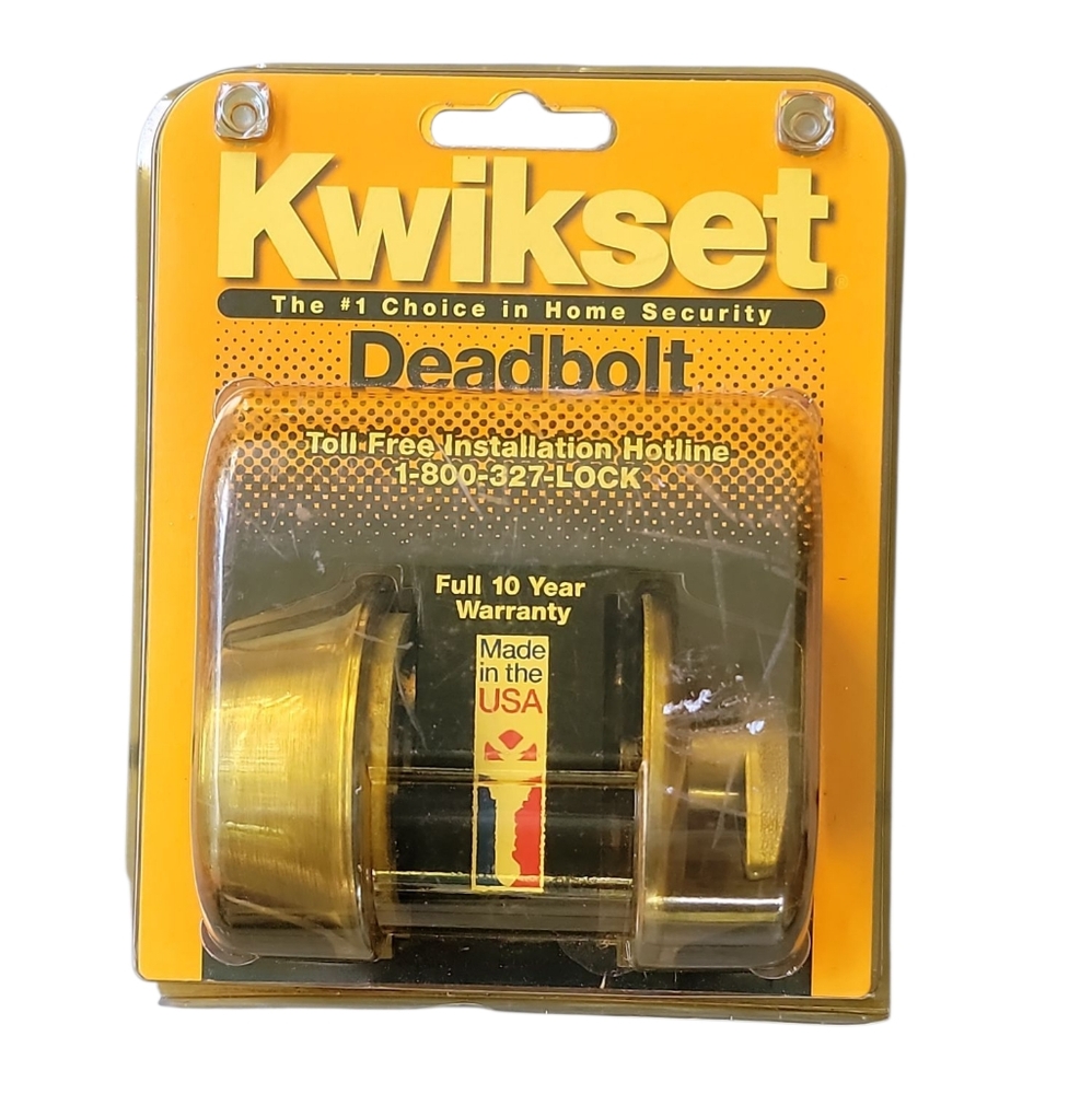 NWT! Kwikset Gold Deadbolt Lock Home Security